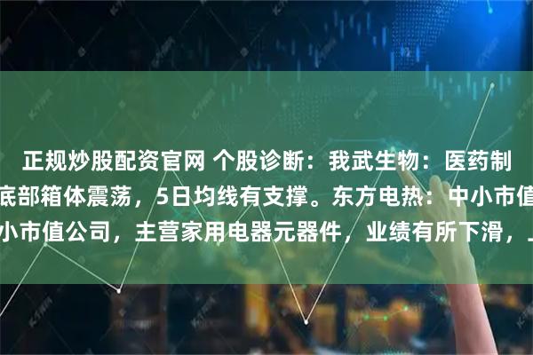 正规炒股配资官网 个股诊断：我武生物：医药制造行业，创新药概念，底部箱体震荡，5日均线有支撑。东方电热：中小市值公司，主营家用电器元器件，业绩有所下滑，上下空间有限（杨勇）