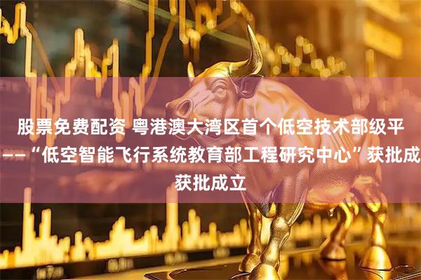 股票免费配资 粤港澳大湾区首个低空技术部级平台——“低空智能飞行系统教育部工程研究中心”获批成立
